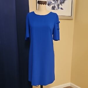 Vince Camuto Electric Blue Dress w Bow Sleeve detail Size 8